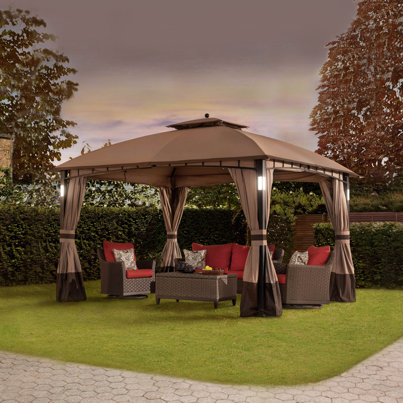 Sunjoy Moorehead 12 Ft. W x 10 Ft. D Steel Patio Gazebo & Reviews Wayfair